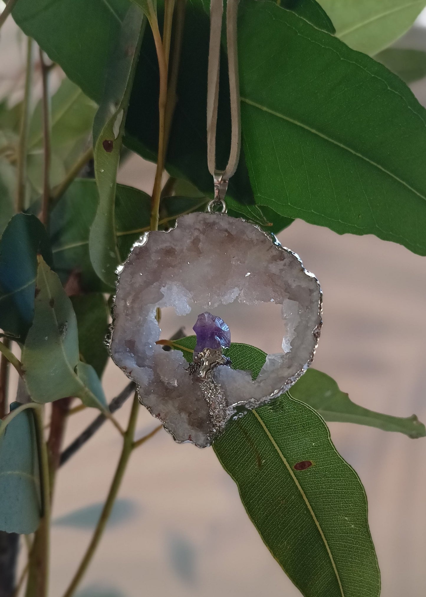 Amethyst point Crystal Christmas Tree Ornament