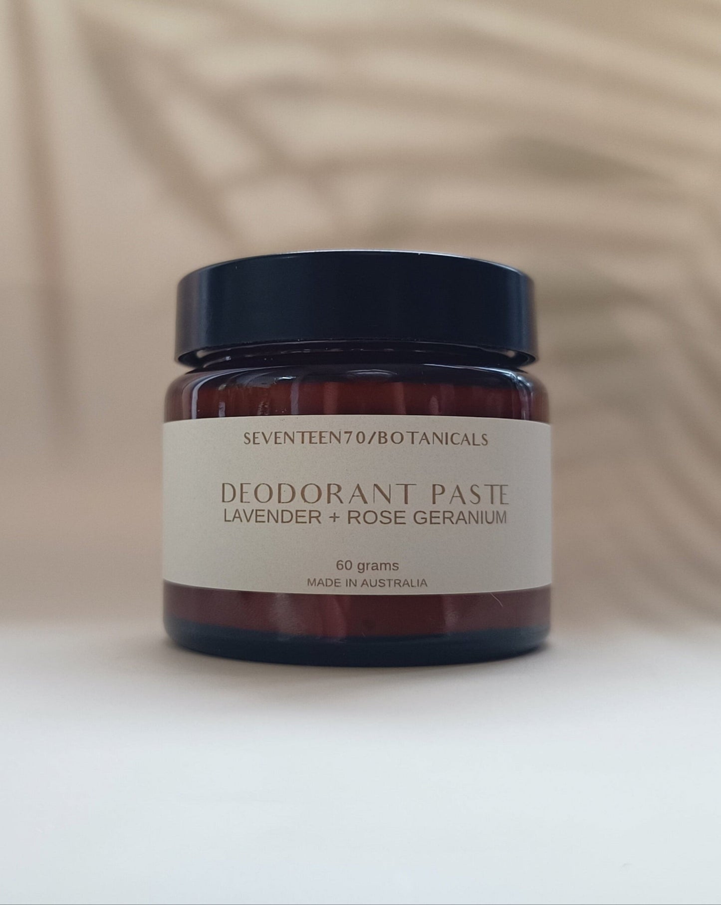 natural deodorant paste in amber jar
