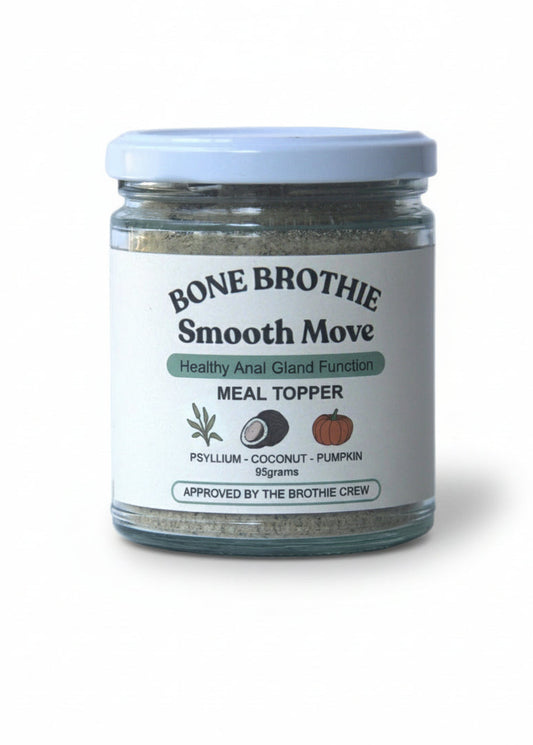 Jar of Bone Brothie Smooth Move Meal Topper on a white background