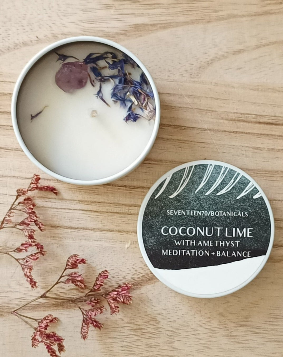 Coconut lime candle travel tin