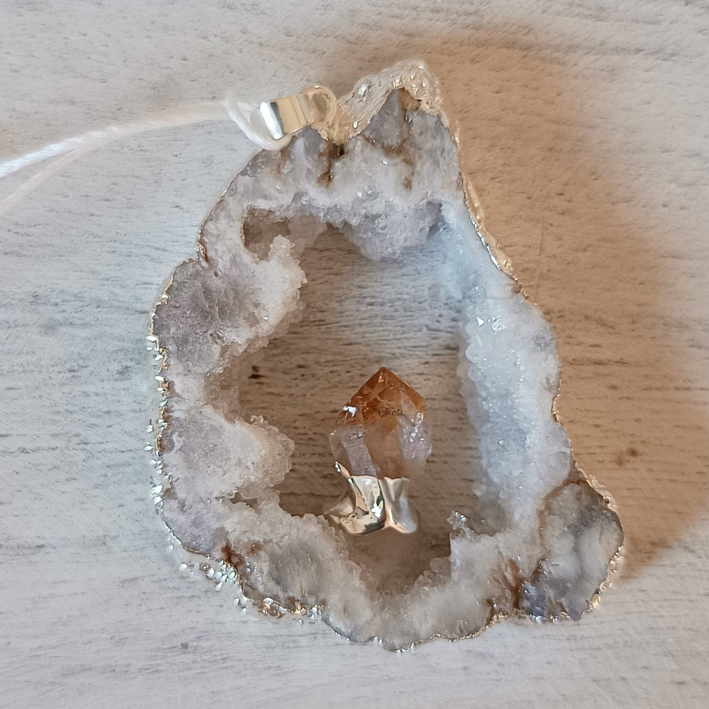 Citrine point crystal ornament