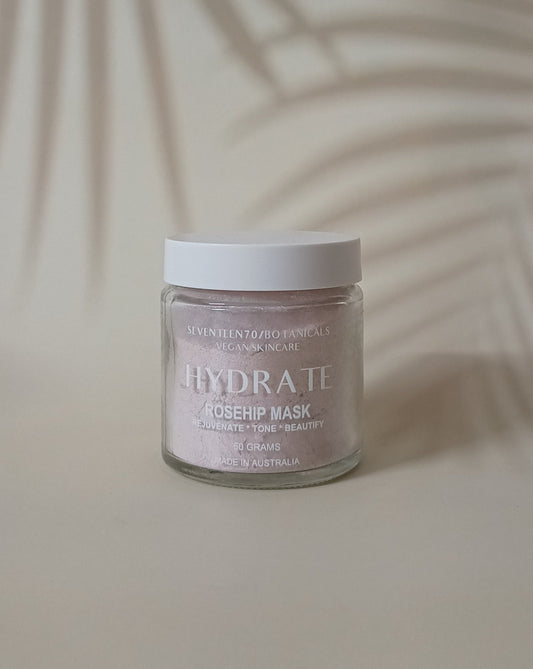 pink clay facial mask in a jar
