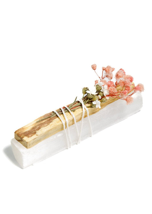 palo santo stick with selenite