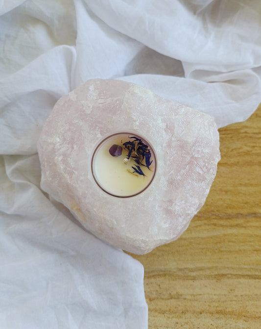 Rose Quartz Candle Holder