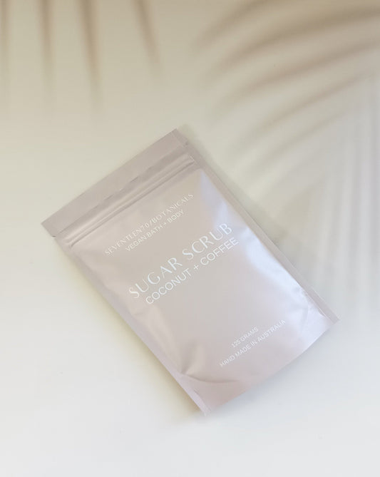 Sugar scrub packaging on a white background

