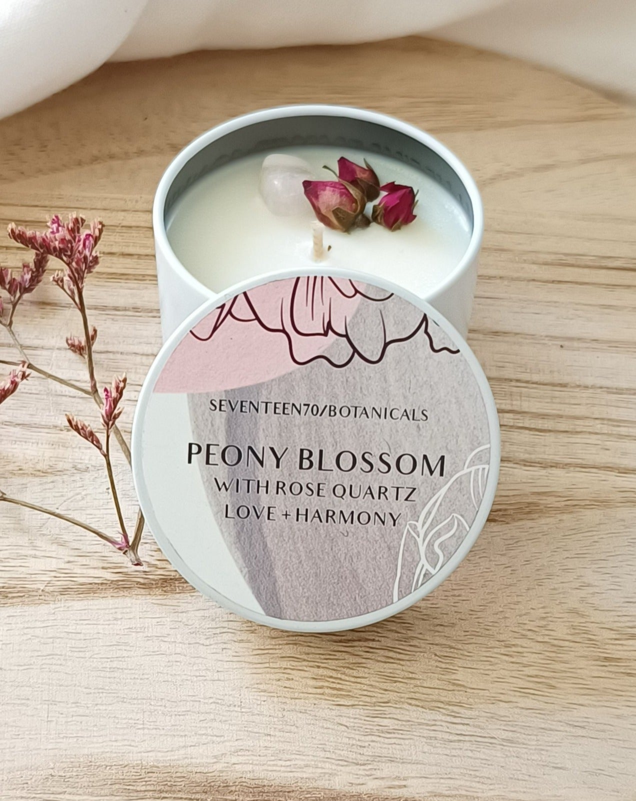 Peony blossom travel tin